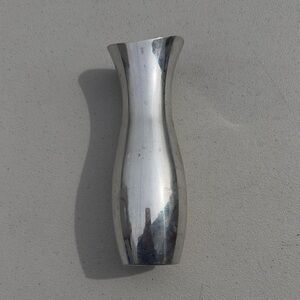 Sleek Silver Metal Bud Vase